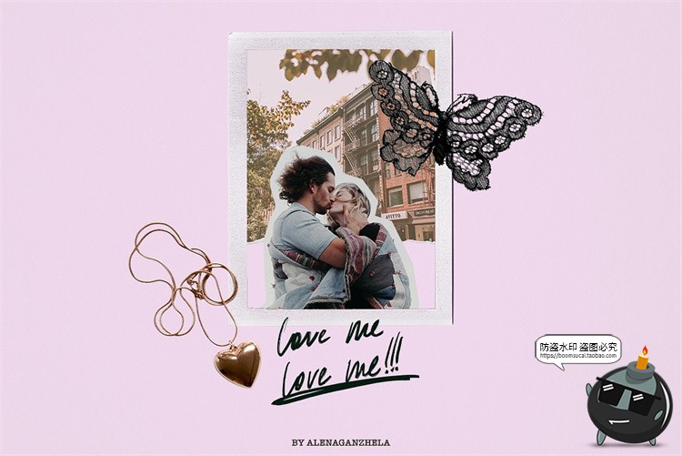 图片[6]-潮流复古怀旧爱情恋爱情人节剪报艺术拼贴剪贴画PNG免抠图片素材-设计猿