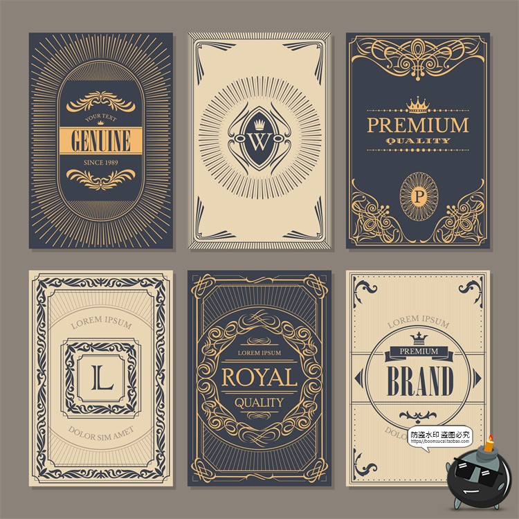 图片[2]-欧式巴洛克花纹边框哥特装饰卡片封面图案图形AI矢量ai源文件素材-设计猿