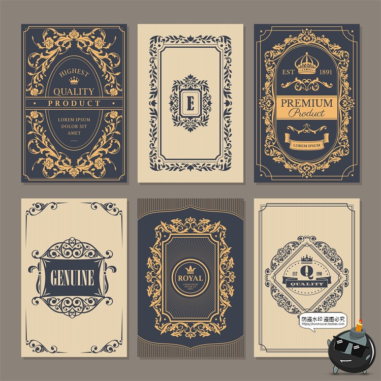 图片[4]-欧式巴洛克花纹边框哥特装饰卡片封面图案图形AI矢量ai源文件素材-设计猿