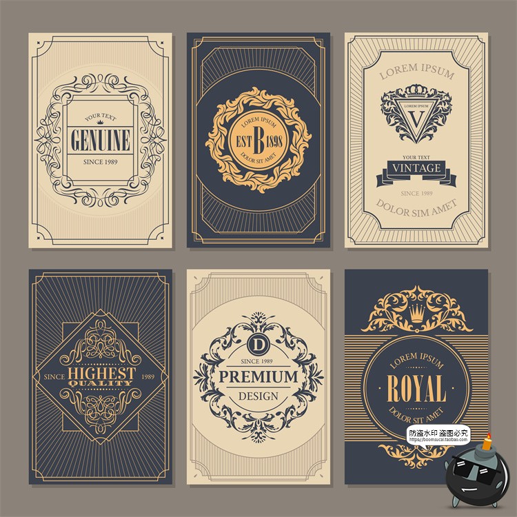 图片[5]-欧式巴洛克花纹边框哥特装饰卡片封面图案图形AI矢量ai源文件素材-设计猿