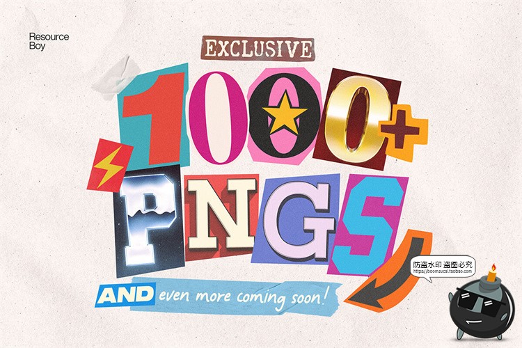 图片[7]-潮流创意英文字母符号拼贴剪切剪贴画撕纸剪纸风PNG免抠图片素材-设计猿