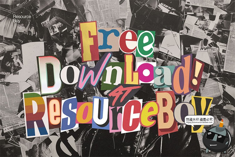 图片[9]-潮流创意英文字母符号拼贴剪切剪贴画撕纸剪纸风PNG免抠图片素材-设计猿