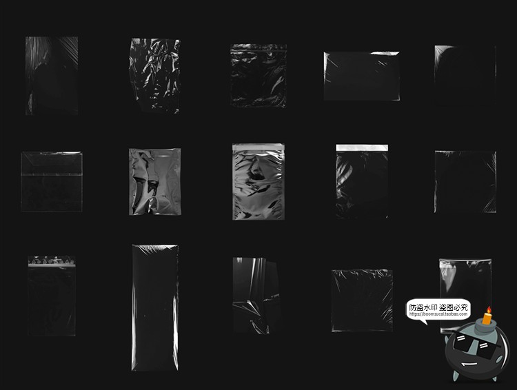 图片[5]-潮流复古光泽褶皱塑料纸保鲜薄膜胶带气泡封口袋包装图片PNG素材-设计猿
