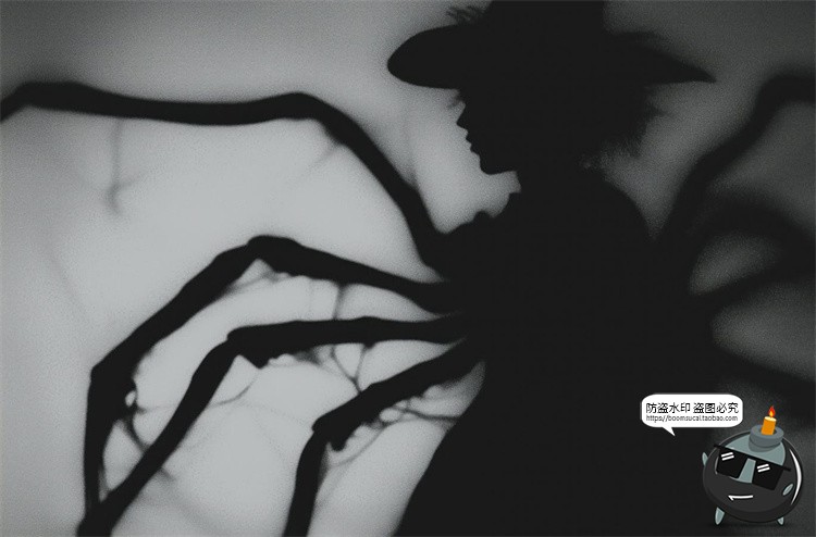 图片[6]-万圣节幽灵蜘蛛女巫骷髅黑白单色惊悚恐怖鬼屋背景JPG图片素材图-设计猿