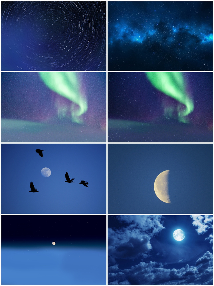 图片[5]-高清夜空晚上蓝色极光星光自然风光背景海报设计JPG叠层图片素材-设计猿