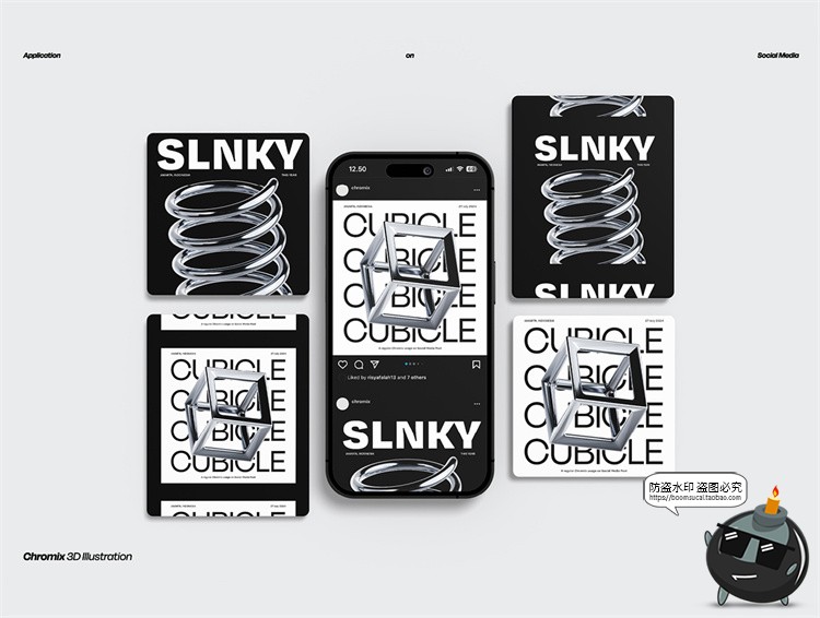 图片[6]-未来科幻抽象艺术3D立体镀铬金属不规则几何图形PNG元素免抠素材-设计猿