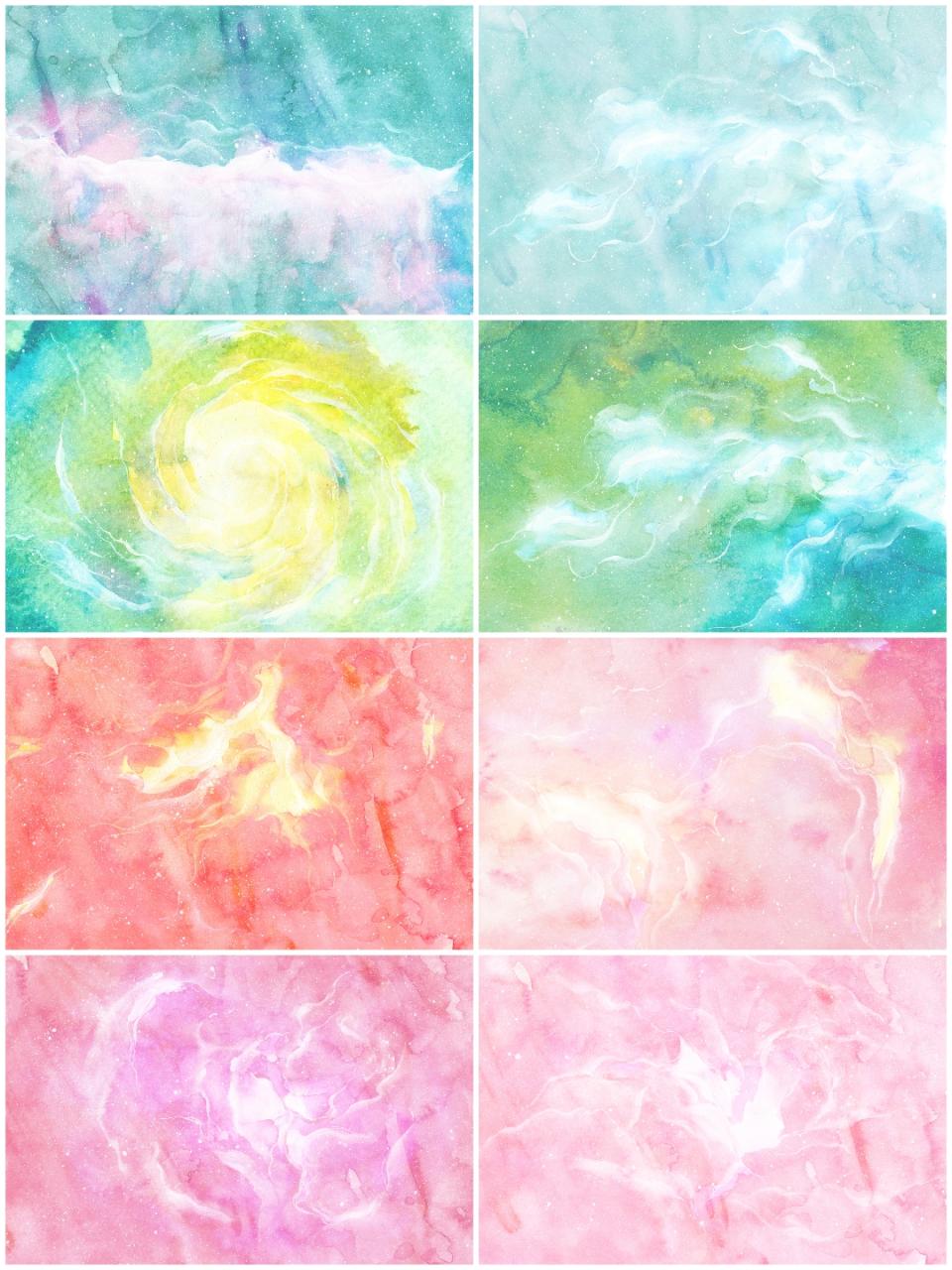 图片[1]-小清新淡雅水彩水墨泼墨晕染效果溶图JPG背景底纹平面图片素材-设计猿