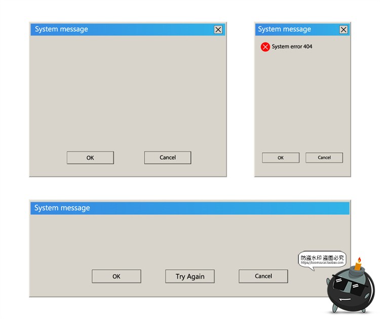 图片[5]-复古卡通蒸汽波像素老式电脑弹窗边框窗口AI矢量插画PNG免抠素材-设计猿