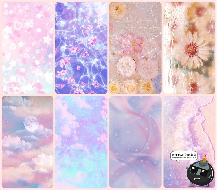 图片[4]-唯美梦幻浪漫星光云彩白云大海花海溶图JPG背景纹理饭圈美工素材-设计猿