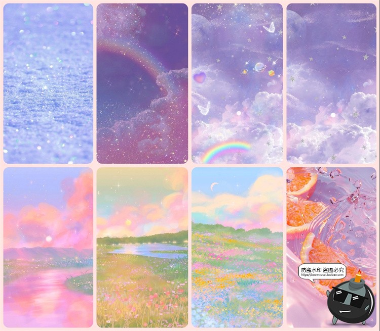 图片[5]-唯美梦幻浪漫星光云彩白云大海花海溶图JPG背景纹理饭圈美工素材-设计猿