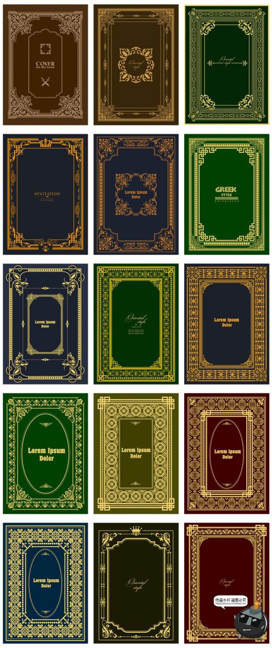 图片[6]-复古哥特欧式传统古典艺术花纹边框装饰纹样图案模板AI矢量图素材-设计猿