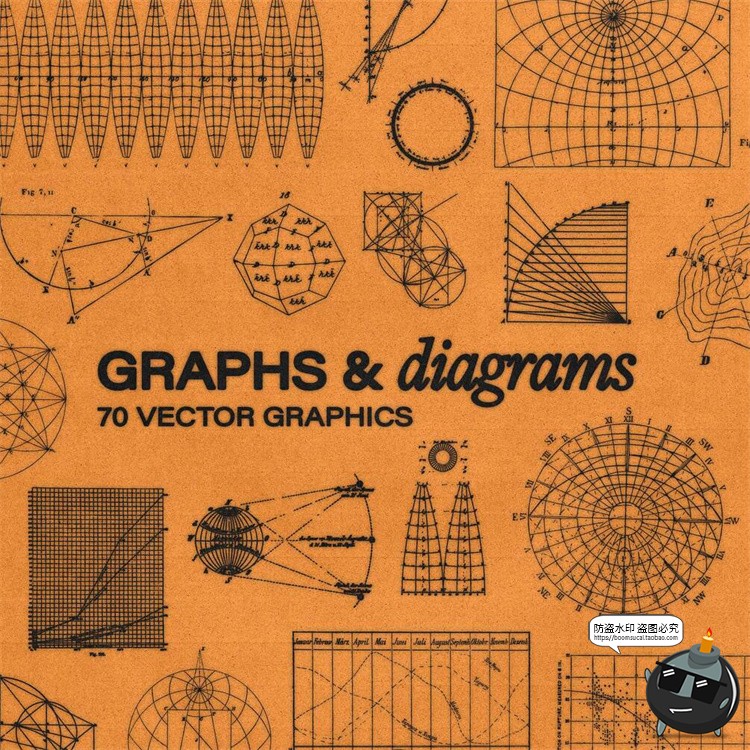 图片[1]-复古HUD蒸汽波赛博机能生物化学数据公式图表抽象PNG+SVG图形素材-设计猿