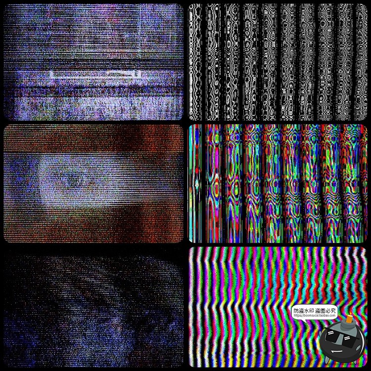 图片[7]-电视显示器RGB彩色信号干扰故障雪花屏混乱像素化背景JPG图片素材-设计猿