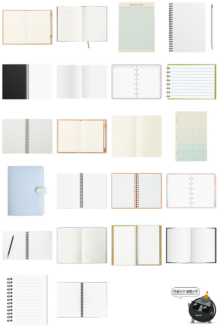 图片[2]-简约作业笔记本文具线圈本电子手账背景PNG免扣饭圈美工素材图片-设计猿