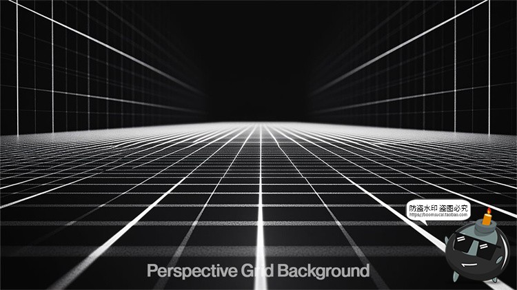 图片[3]-黑白抽象科幻蒸汽波赛博朋克空间网格科技海报背景JPG图片素材-设计猿