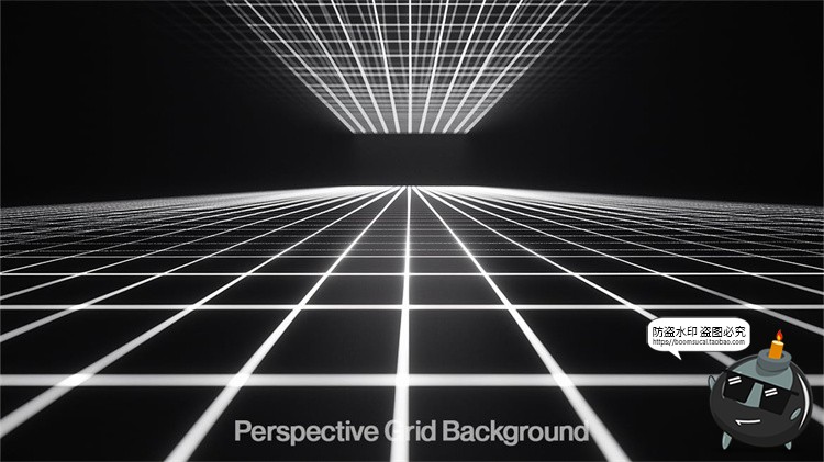 图片[5]-黑白抽象科幻蒸汽波赛博朋克空间网格科技海报背景JPG图片素材-设计猿