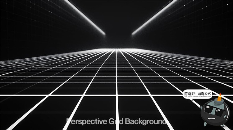 图片[6]-黑白抽象科幻蒸汽波赛博朋克空间网格科技海报背景JPG图片素材-设计猿