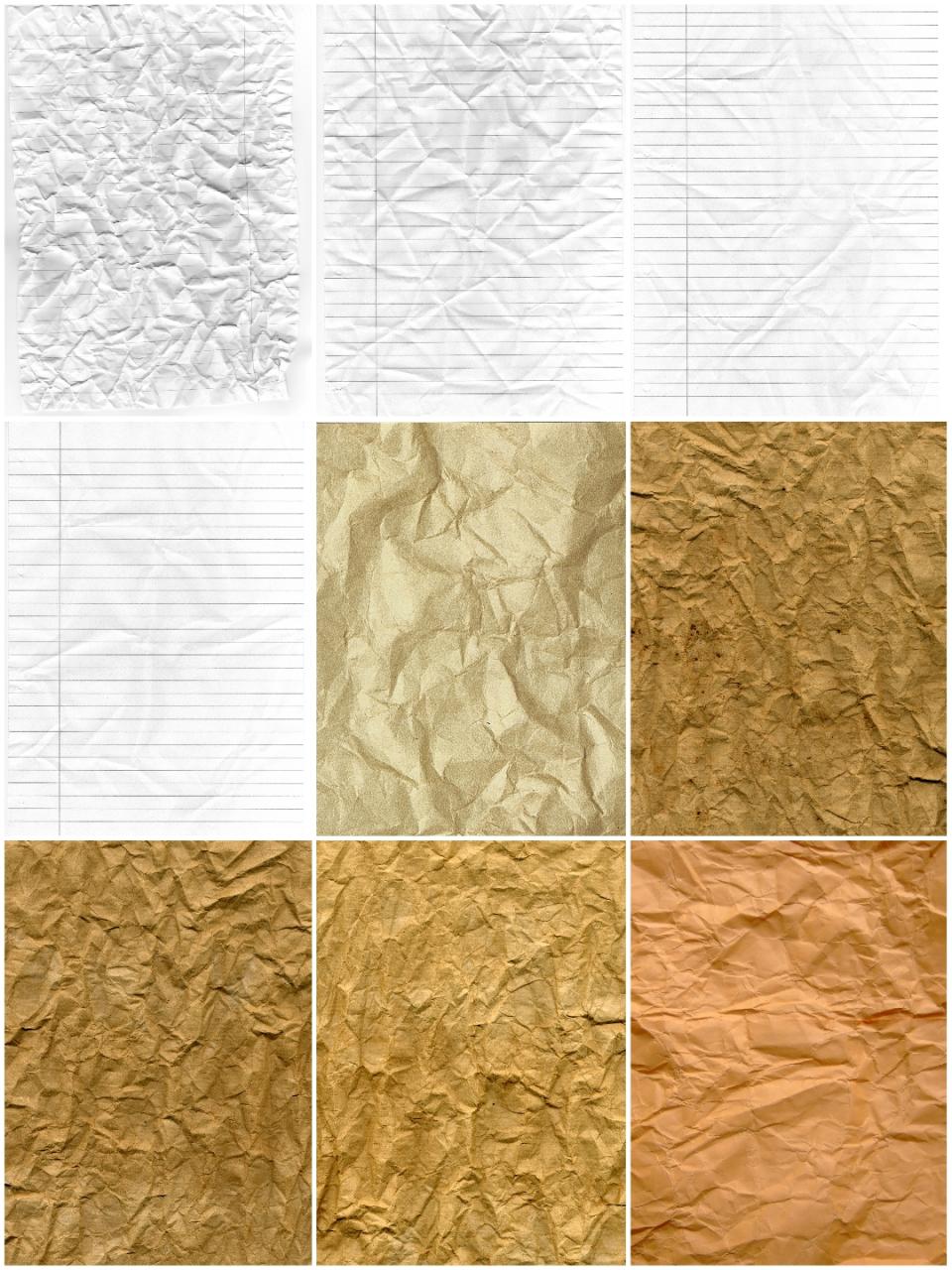 图片[9]-褶皱折痕效果旧纸张纹理纸面背景纹理高清设计师合成JPG图片素材-设计猿