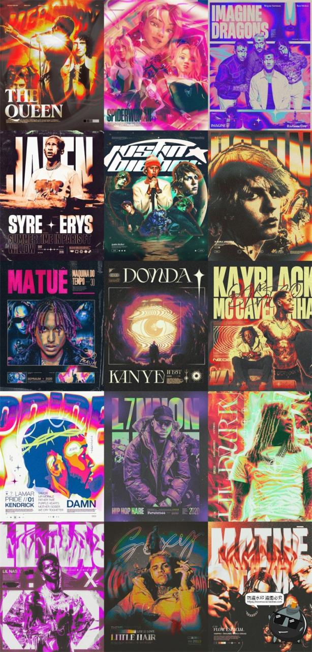 图片[2]-潮流酸性嘻哈说唱电音活动人物宣传海报招贴封面PSD模板分层素材-设计猿