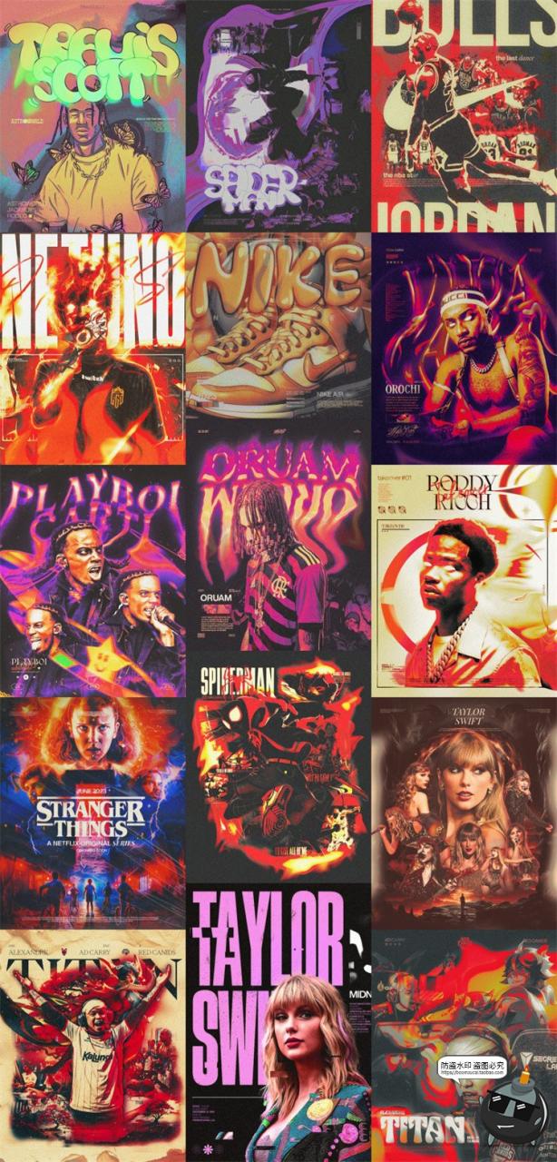 图片[3]-潮流酸性嘻哈说唱电音活动人物宣传海报招贴封面PSD模板分层素材-设计猿