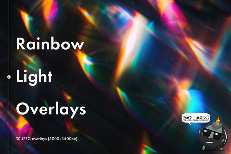 图片[1]-彩虹棱镜水晶折射虹光彩色背景叠加图片后期合成光效JPG图片素材-设计猿