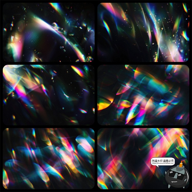 图片[5]-彩虹棱镜水晶折射虹光彩色背景叠加图片后期合成光效JPG图片素材-设计猿