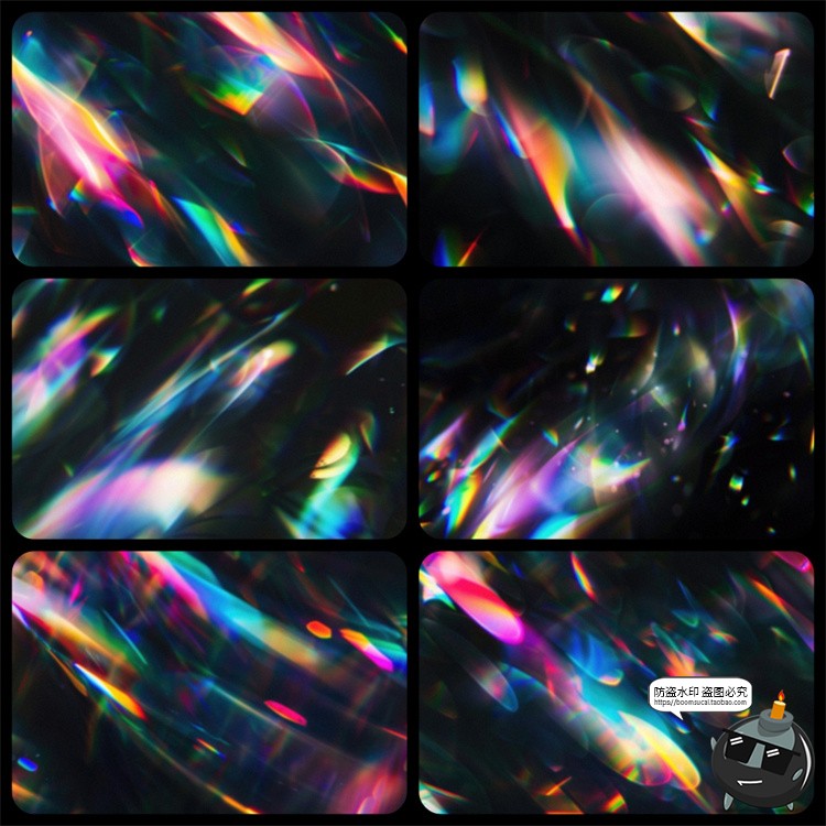 图片[6]-彩虹棱镜水晶折射虹光彩色背景叠加图片后期合成光效JPG图片素材-设计猿