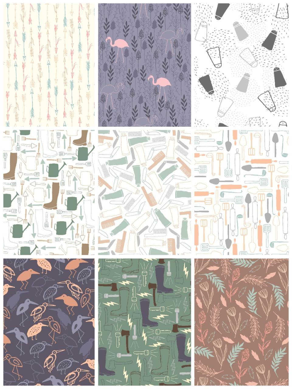 图片[5]-日系风文艺小清新图案花纹平铺背景包装印刷AI矢量设计素材-设计猿