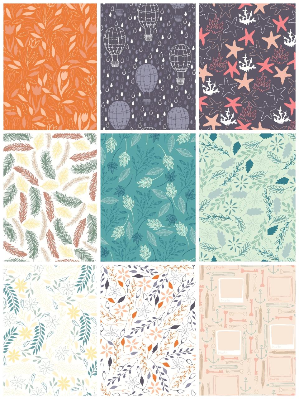 图片[6]-日系风文艺小清新图案花纹平铺背景包装印刷AI矢量设计素材-设计猿