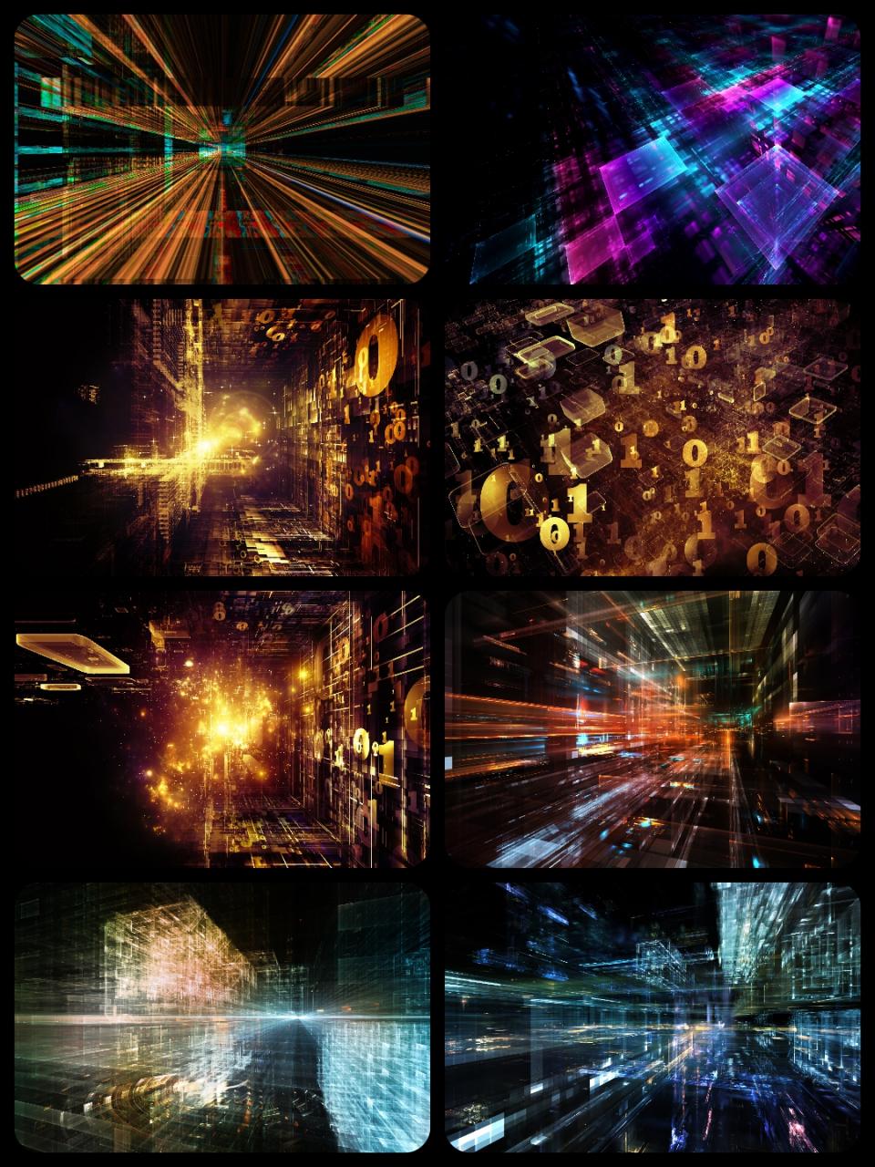 图片[2]-三维炫彩科技光效线性立体空间创意纹理科技背景高清JPG图片素材-设计猿