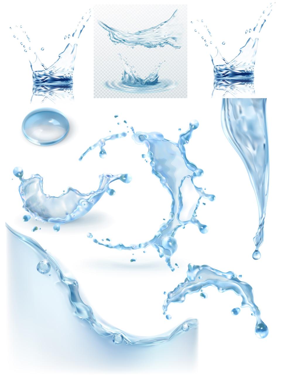 图片[2]-矢量水滴水珠飞溅溅射矿泉水瓶杯子图案广告背景AI设计矢量素材-设计猿