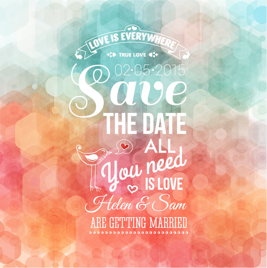 图片[2]-幻彩星云请柬请帖卡片梦幻朦胧婚礼背景海报设计AI矢量设计素材-设计猿