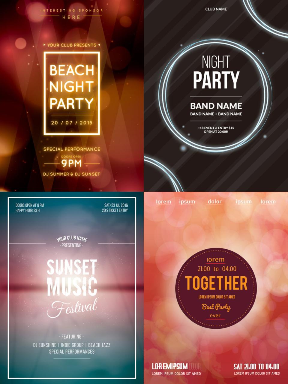 图片[2]-夜店Party音乐舞会节日活动社团招新海报PSD模板AI矢量设计素材-设计猿