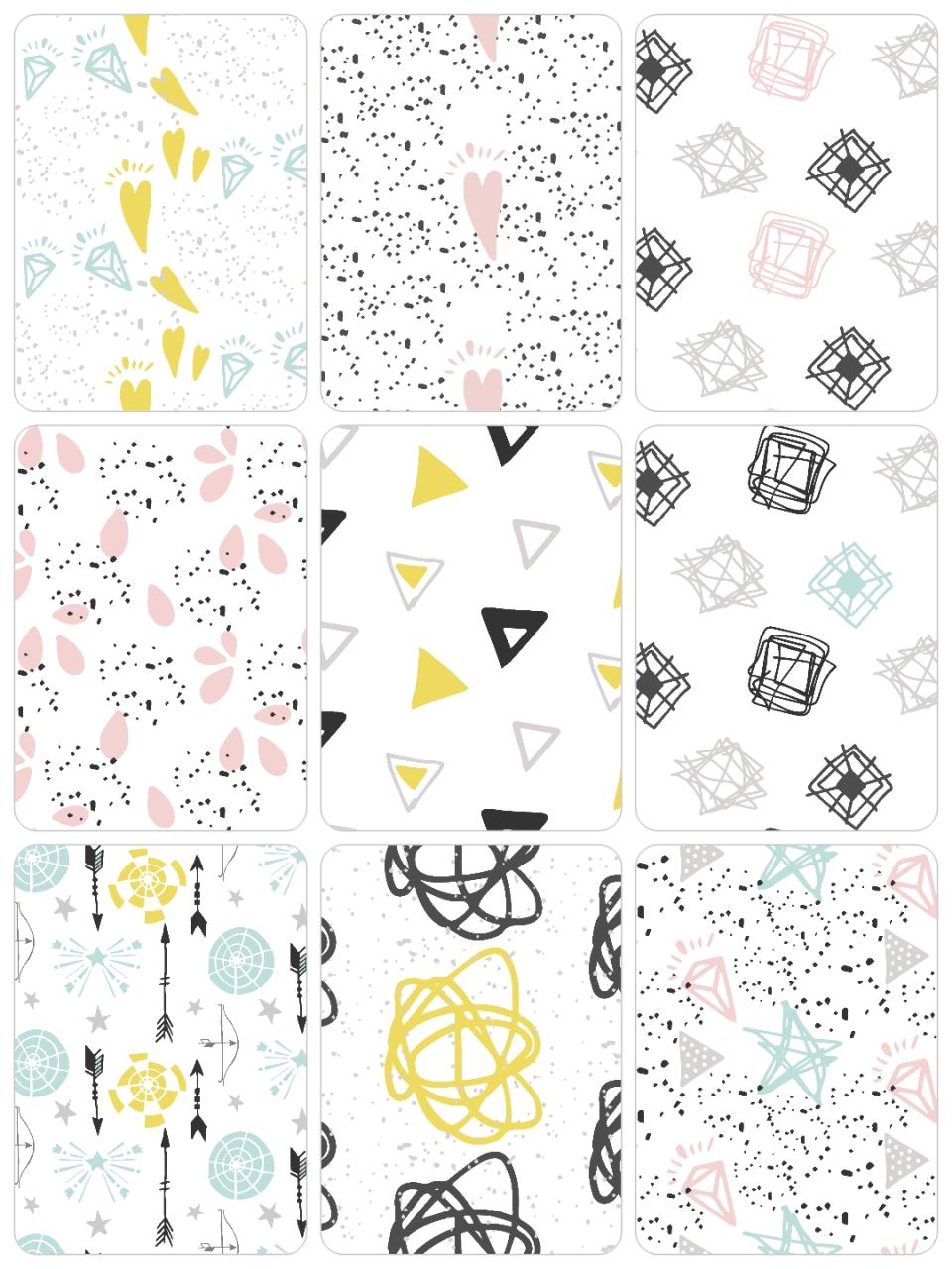 图片[1]-清新淡雅可爱手绘嘈杂涂鸦风平铺背景图案PNG免扣AI矢量设计素材-设计猿