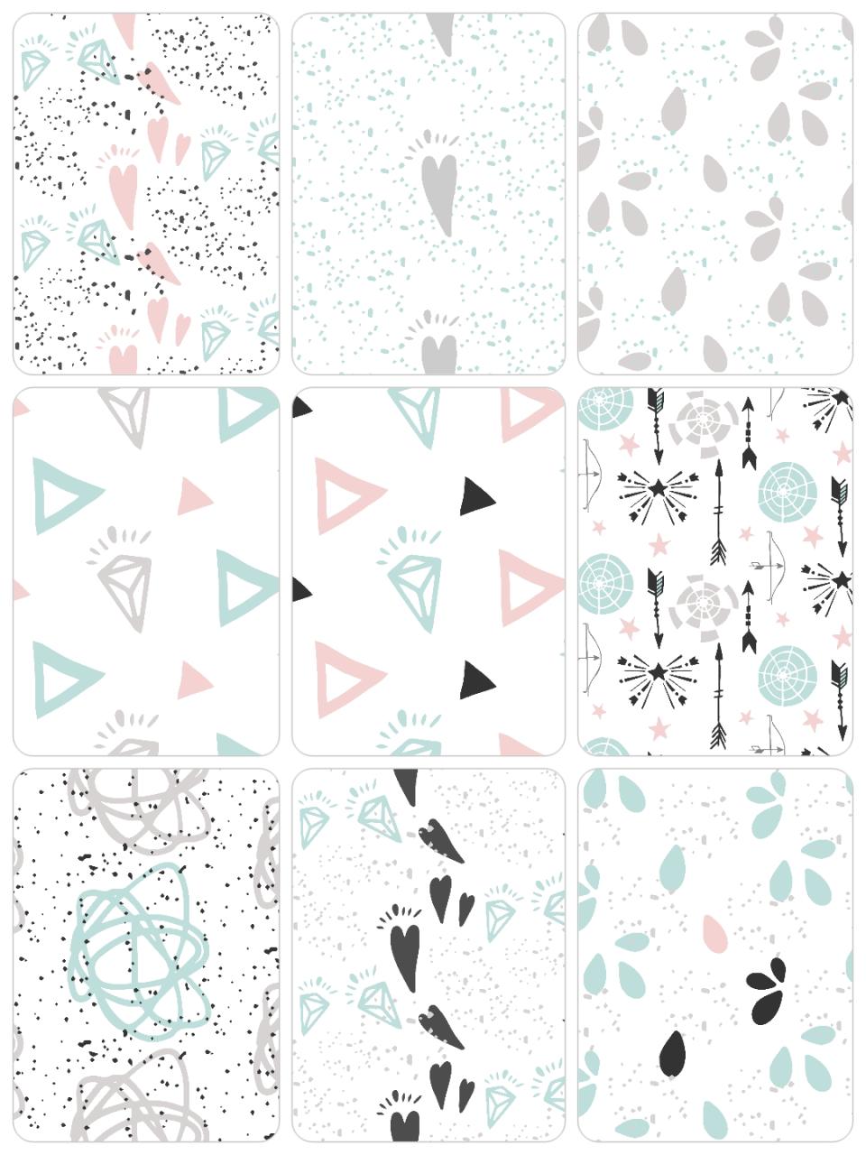 图片[2]-清新淡雅可爱手绘嘈杂涂鸦风平铺背景图案PNG免扣AI矢量设计素材-设计猿