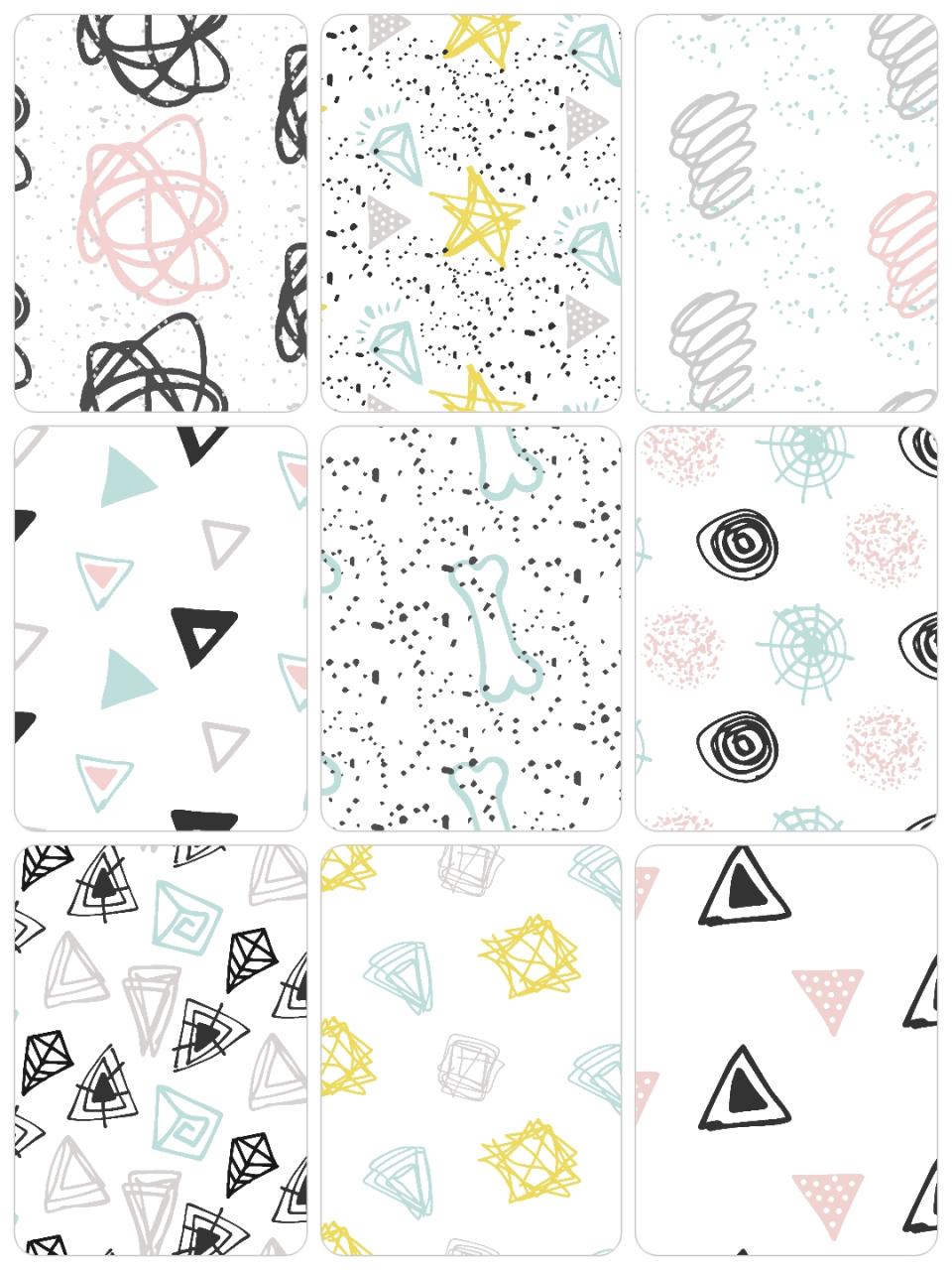 图片[3]-清新淡雅可爱手绘嘈杂涂鸦风平铺背景图案PNG免扣AI矢量设计素材-设计猿