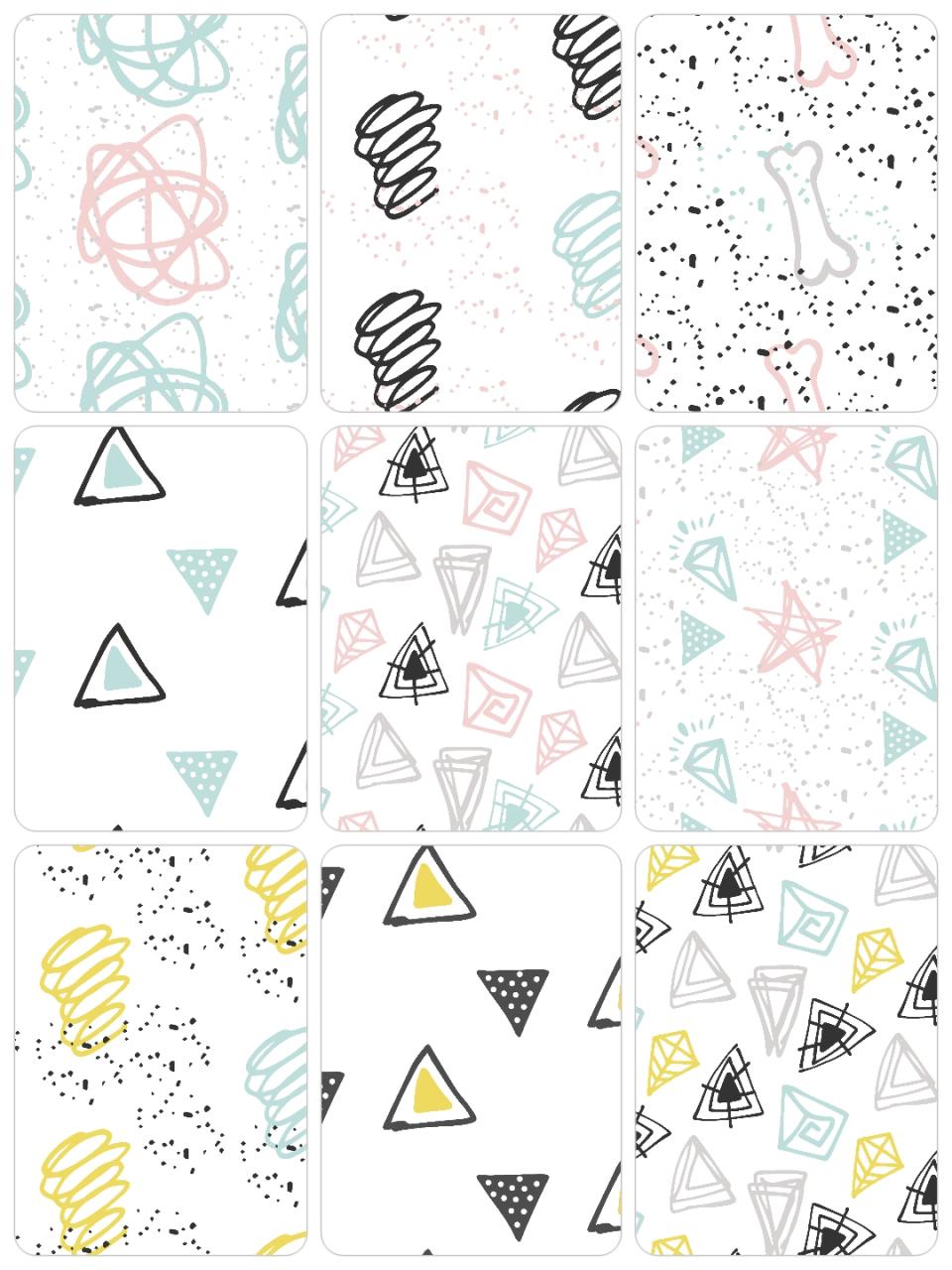 图片[4]-清新淡雅可爱手绘嘈杂涂鸦风平铺背景图案PNG免扣AI矢量设计素材-设计猿