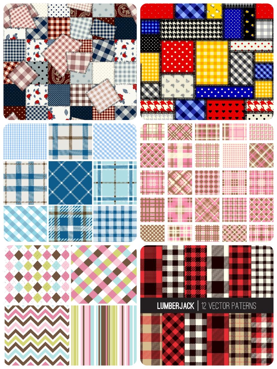 图片[1]-简约条纹格子衣服布艺面料布料纹理格子平铺背景AI矢量图案素材-设计猿