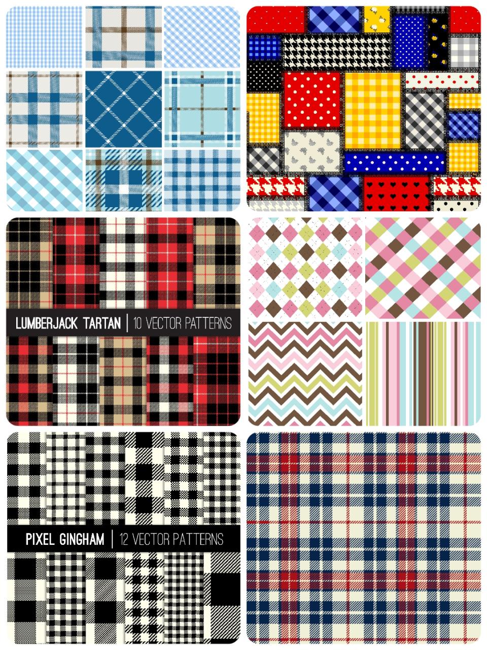 图片[2]-简约条纹格子衣服布艺面料布料纹理格子平铺背景AI矢量图案素材-设计猿