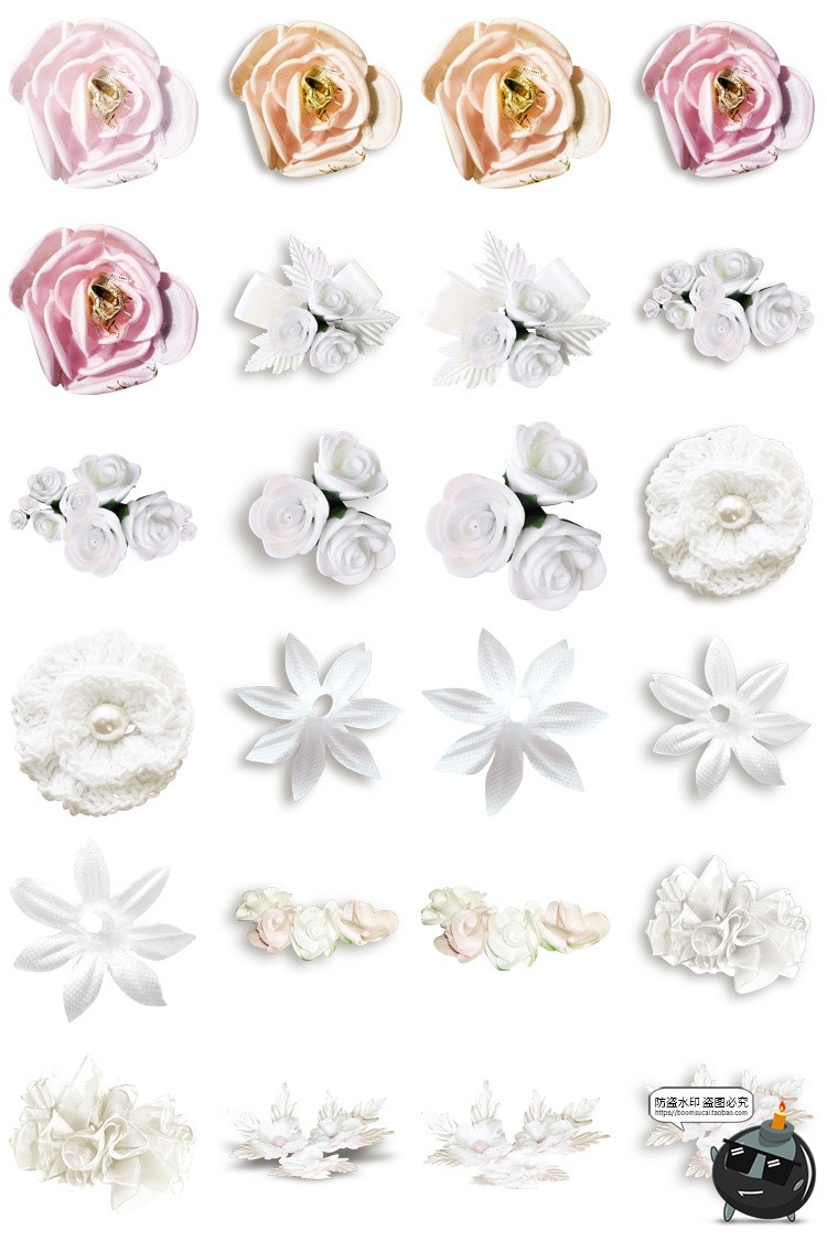 图片[4]-复古欧式梦幻白色蕾丝边框蝴蝶结拼贴剪贴画装饰PNG贴纸美工素材-设计猿