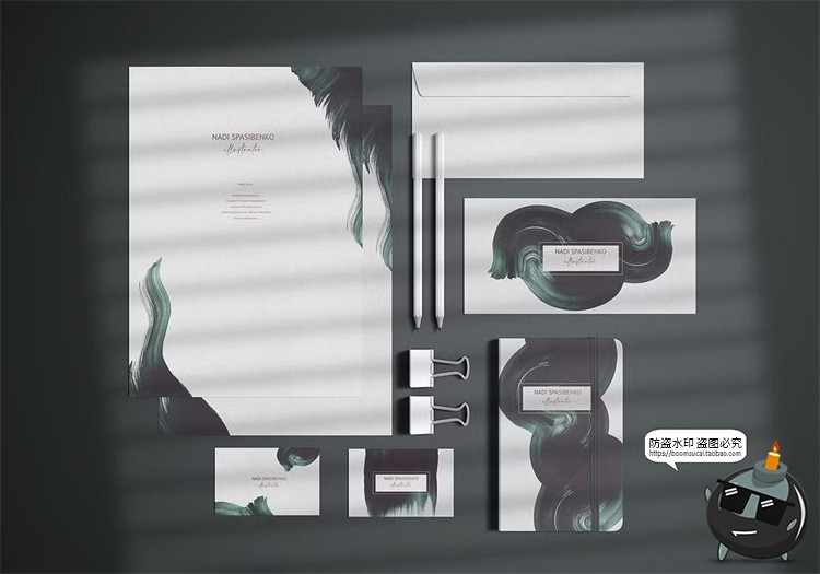 图片[7]-古风艺术东方水彩中国风水墨绿色波浪笔触PNG免抠图片美工素材-设计猿