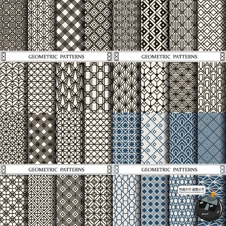 图片[4]-传统复古经典抽象几何图形古典元素无缝装饰图案AI矢量图背景素材-设计猿