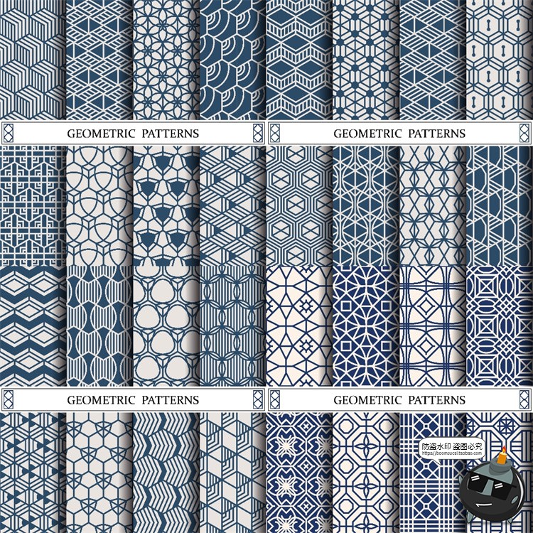 图片[5]-传统复古经典抽象几何图形古典元素无缝装饰图案AI矢量图背景素材-设计猿