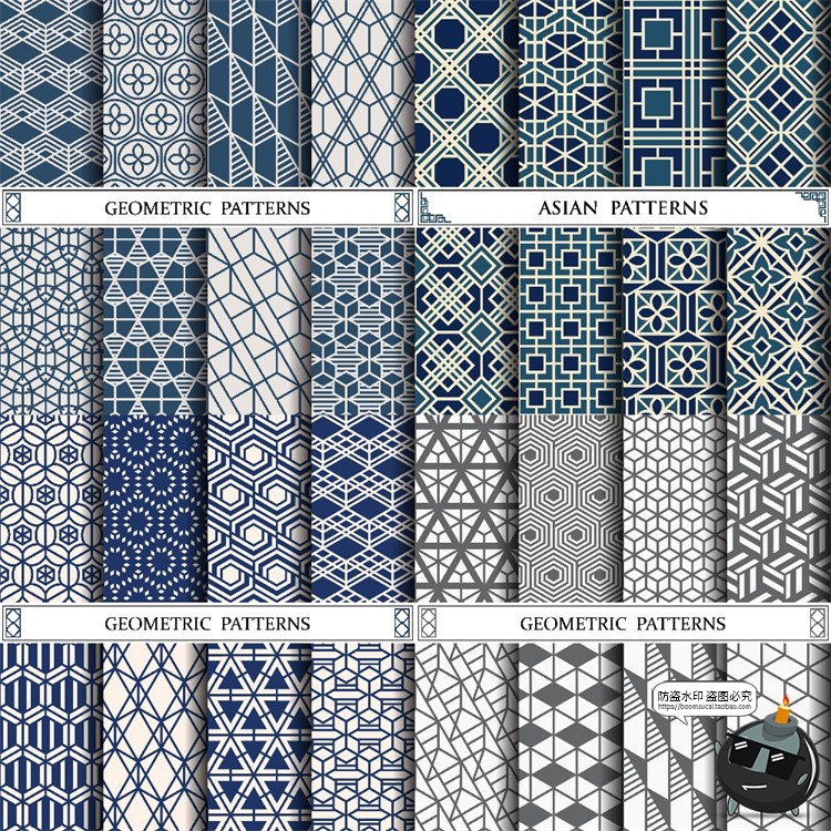 图片[6]-传统复古经典抽象几何图形古典元素无缝装饰图案AI矢量图背景素材-设计猿