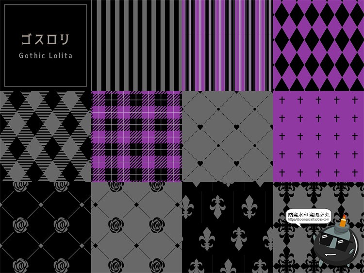 图片[4]-暗黑系黑白万圣节秋天秋日格纹背景AI矢量JPG纹理底纹美工素材图-设计猿