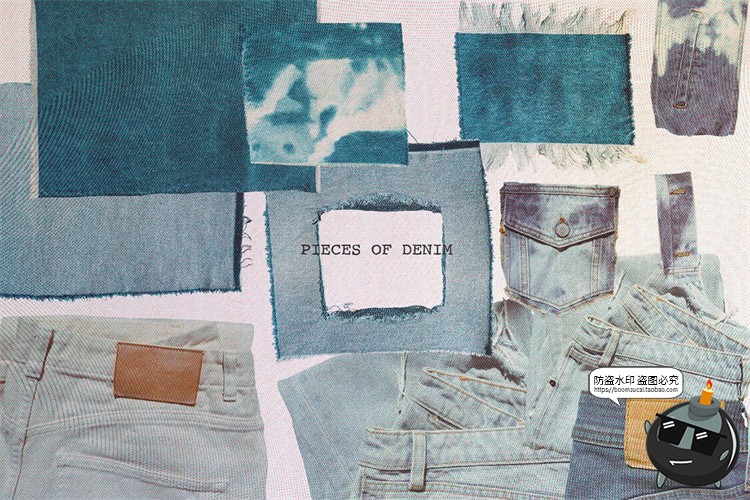 图片[8]-复古做旧牛仔裤布料面料细节局部拼贴背景手账美工PNG免抠图素材-设计猿