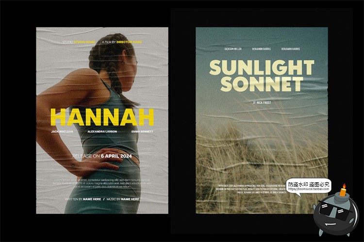 图片[5]-经典现代极简电影纪录片海报封面文案标题文字排版PSD模板PS素材-设计猿