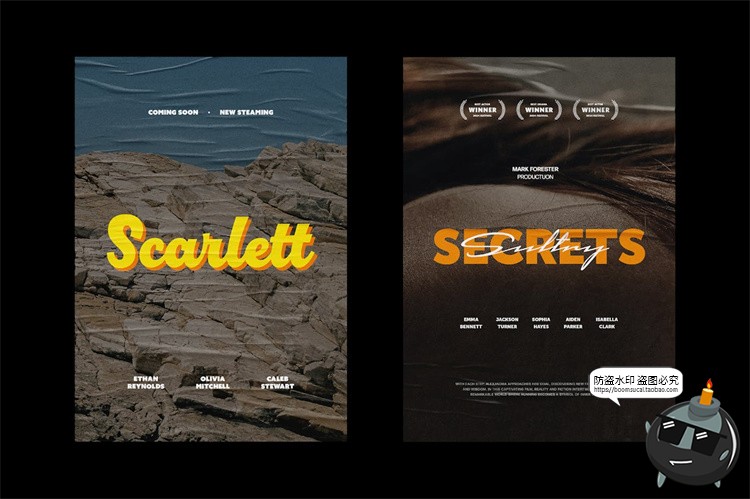 图片[6]-经典现代极简电影纪录片海报封面文案标题文字排版PSD模板PS素材-设计猿