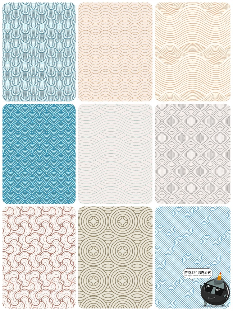 图片[1]-中式传统古典国风无缝拼接底纹花纹背景纹理图案Ai矢量图JPG素材-设计猿