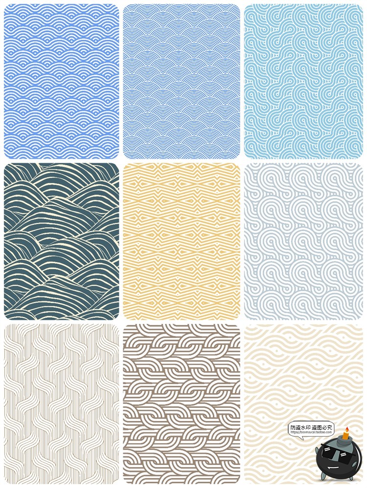 图片[3]-中式传统古典国风无缝拼接底纹花纹背景纹理图案Ai矢量图JPG素材-设计猿